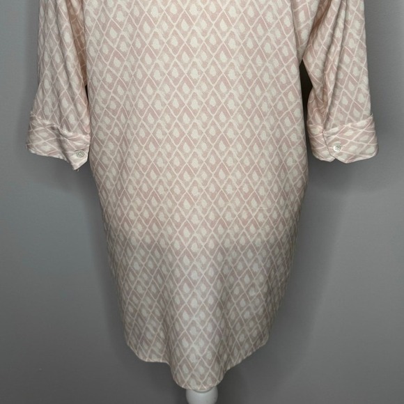 Amina Rubinacci Button Up Shirt Size 42‎ Small Pink Stretch Silk 3/4 Sleeves - Picture 9 of 12